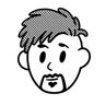 Koussay Zayani mark. Minimalist cartoon portrait with textured hair and a goatee.