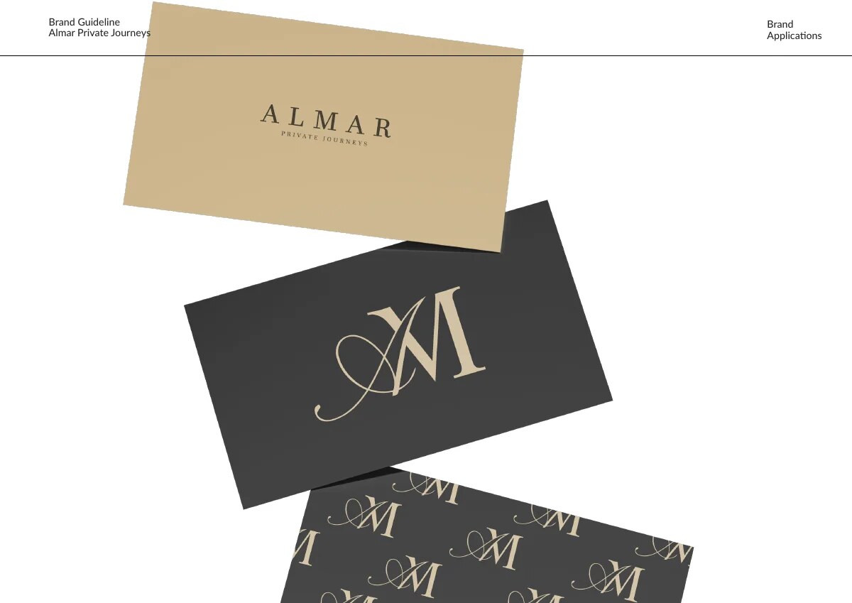 ALMAR Private Journeys stationery and identity applications