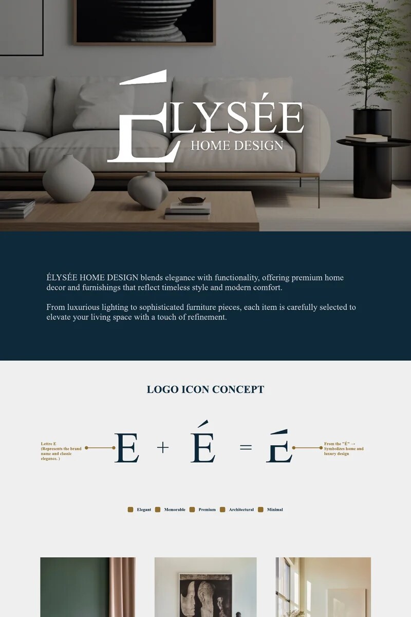 Elysée Home Design luxury identity system